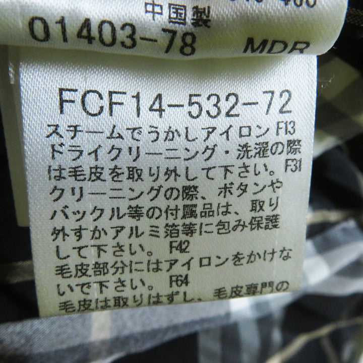 美品◎BURBERRY BLUE LABEL バーバリーブルーレーベル FCF14-532-72 ラクーンファー・フード付き ダウンジャケット カーキ 40 正規品