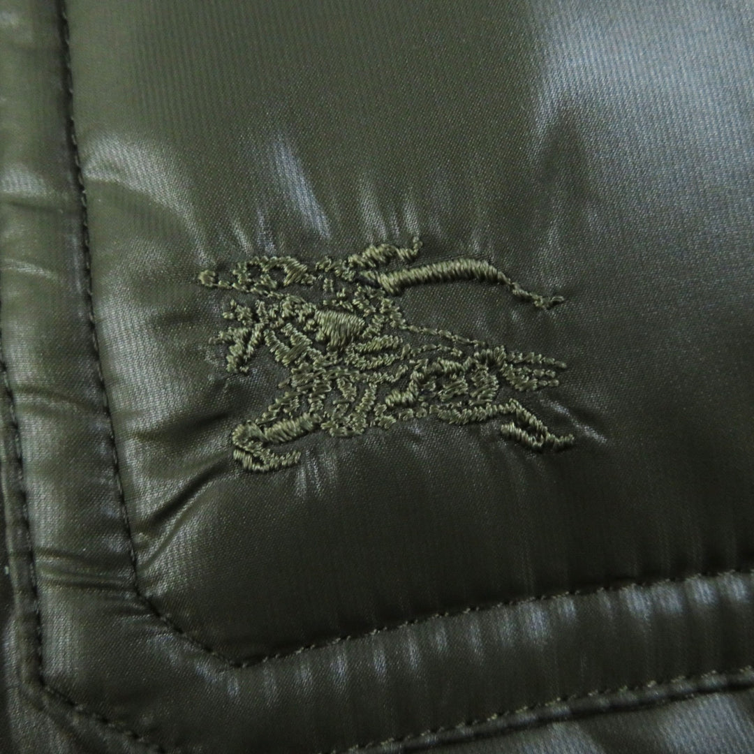 美品◎BURBERRY BLUE LABEL バーバリーブルーレーベル FCF14-532-72 ラクーンファー・フード付き ダウンジャケット カーキ 40 正規品