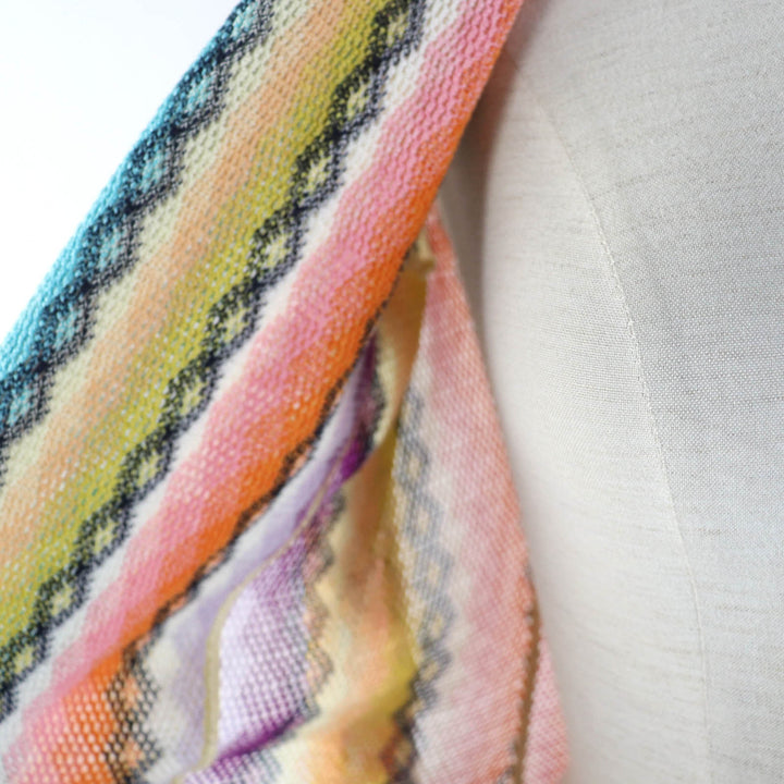 極美品☆Missoni ミッソーニ 総柄デザイン メッシュ コットン ニット ジャケット マルチカラー 40 イタリア製 正規品 レディース