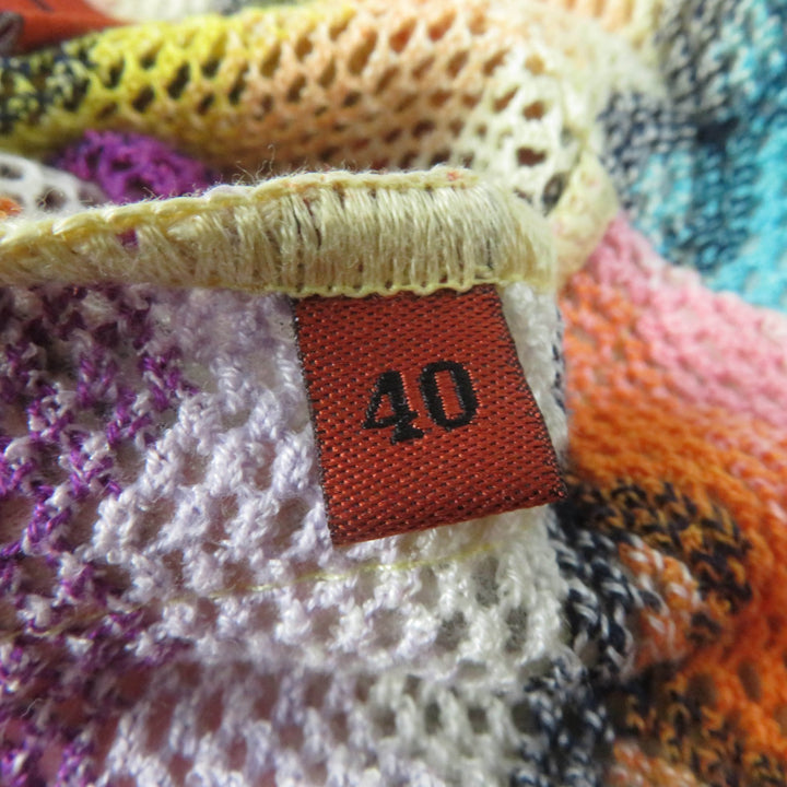 極美品☆Missoni ミッソーニ 総柄デザイン メッシュ コットン ニット ジャケット マルチカラー 40 イタリア製 正規品 レディース