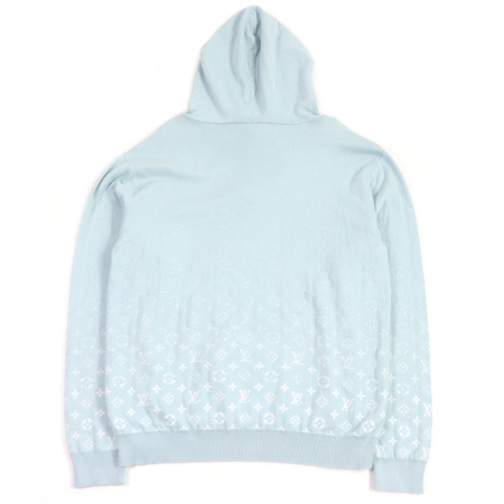 極美品□LOUIS VUITTON ルイヴィトン 23SS モノグラムグラディエント プルオーバー ニットパーカー ライトブルー XL イタリア製 正規品