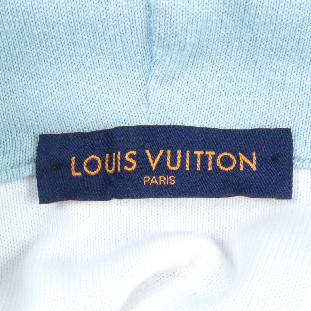極美品□LOUIS VUITTON ルイヴィトン 23SS モノグラムグラディエント プルオーバー ニットパーカー ライトブルー XL イタリア製 正規品