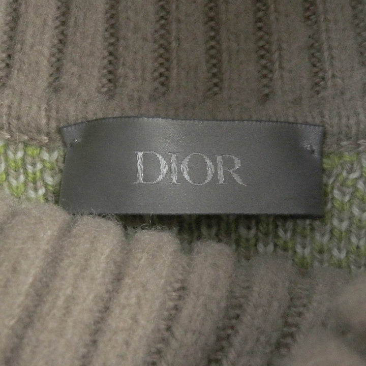 極美品□DIOR ディオール オム 213M638AT426 Leopard Cashmere High Neck Sweater カシミヤ100％ ハイネックニット M イタリア製 正規品