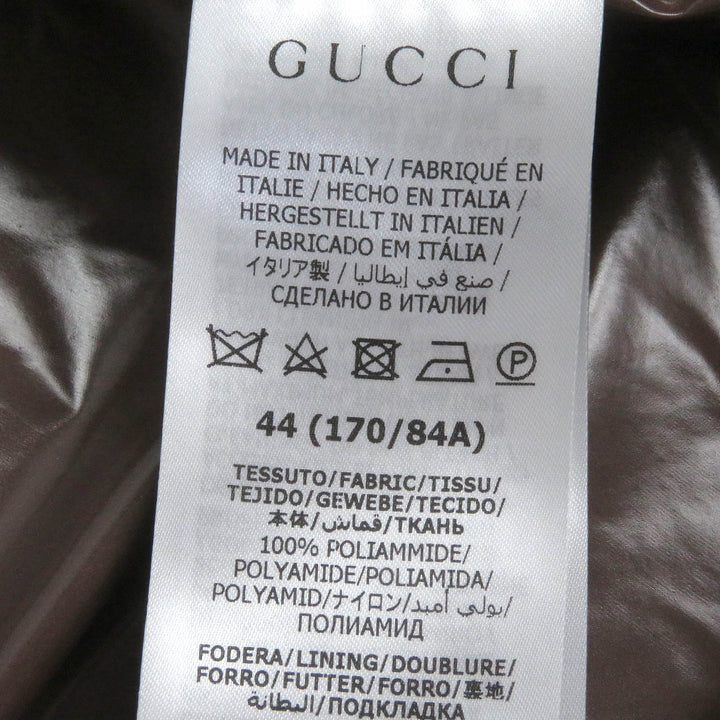 極美品□GUCCI グッチ adidas アディダス 713715 シェリーライン スリーストライプス ダウンベスト ブラウン 44 イタリア製 正規品