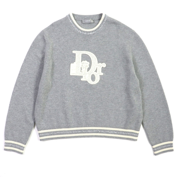 極美品▼DIOR ディオール オム 23SS 313M660AT516 DIOR BY ERL ウール カシミヤ ラメ入り ニットセーター グレー XXL 伊製 正規品 メンズ