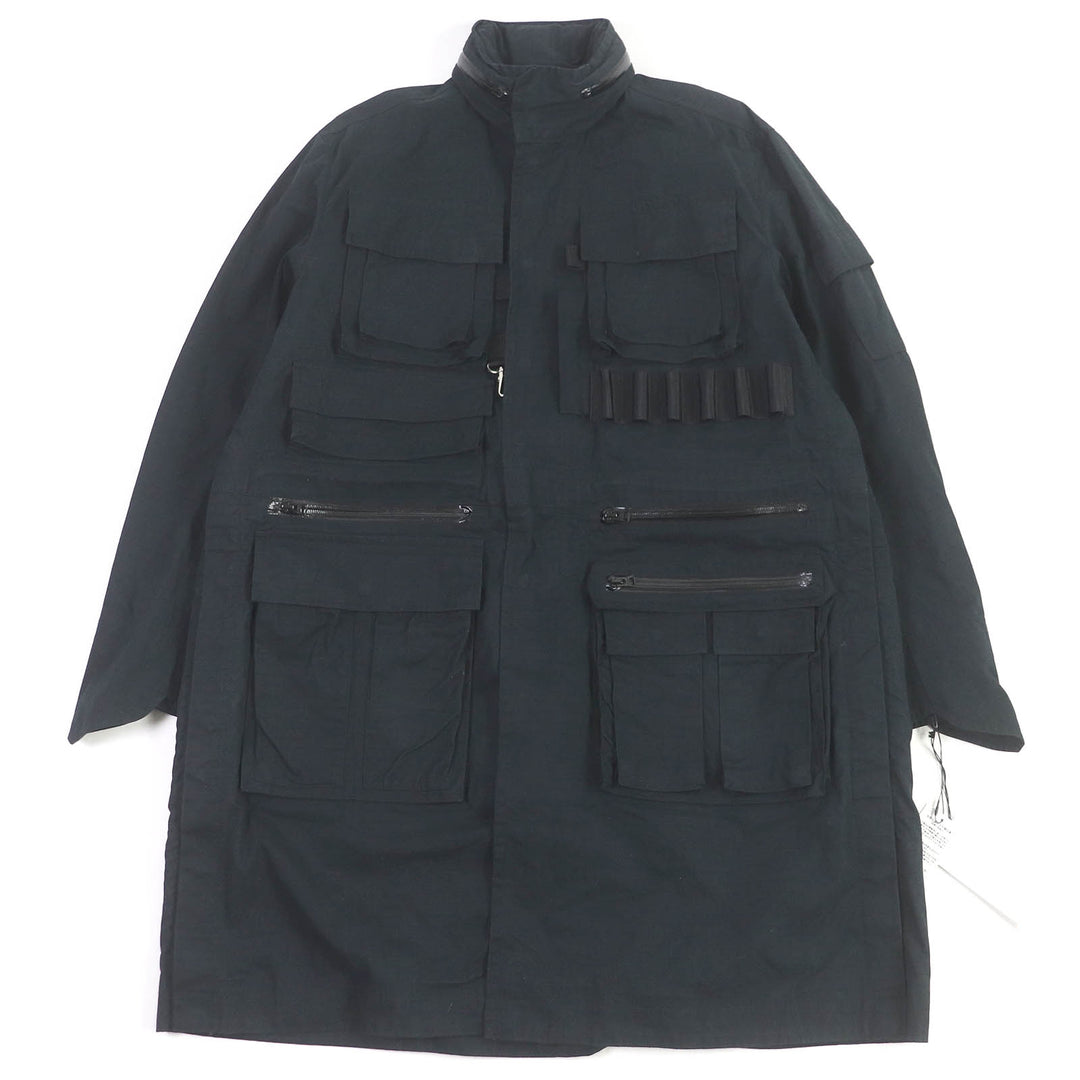 美品□Sacai サカイ 23-03186M Olmetex Rip Stop Blouson リップストップ WZIP ロング丈 ミリタリーコート ブラック 1 正規品 メンズ