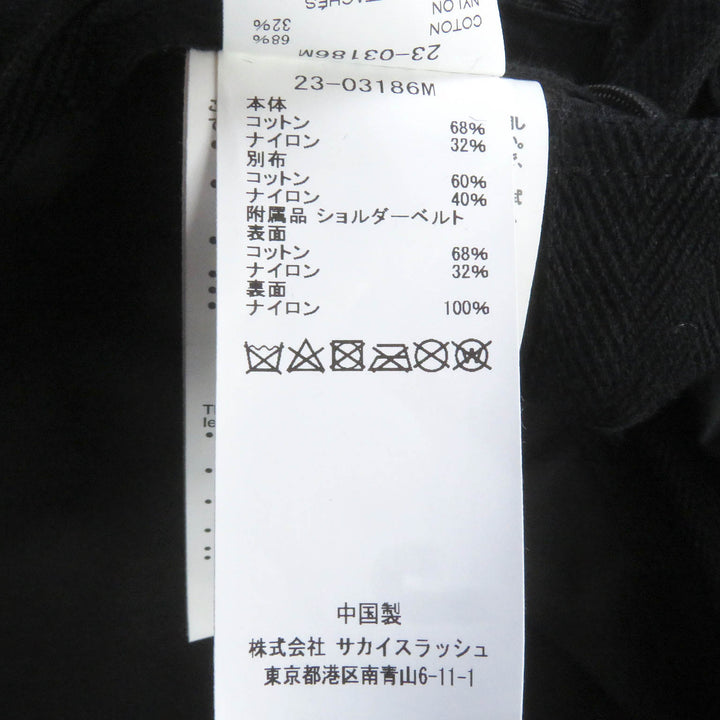 美品□Sacai サカイ 23-03186M Olmetex Rip Stop Blouson リップストップ WZIP ロング丈 ミリタリーコート ブラック 1 正規品 メンズ