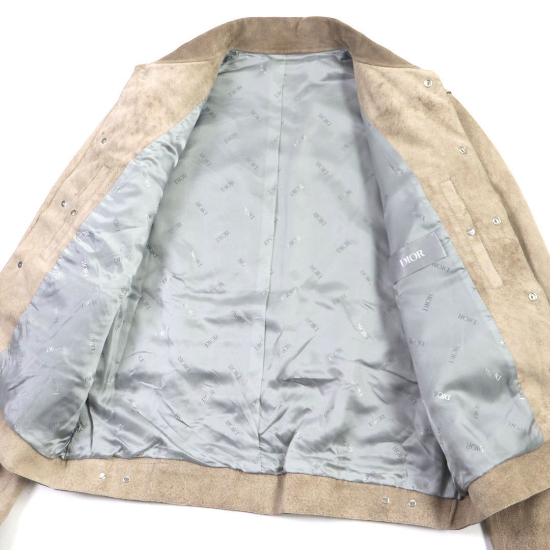 美品▼DIOR ディオール オム Cactus Jack カクタスジャック 283L417A0591 スウェードラム ロゴ入りボタン レザージャケット 50 正規品