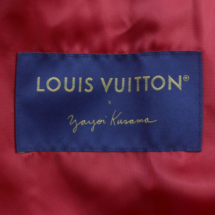 未使用▼LOUIS VUITTON ルイヴィトン 草間彌生 23SS HOL31E 牛革 ウール エンブロイダードバーシティジャケット 袖モノグラム 58 正規品