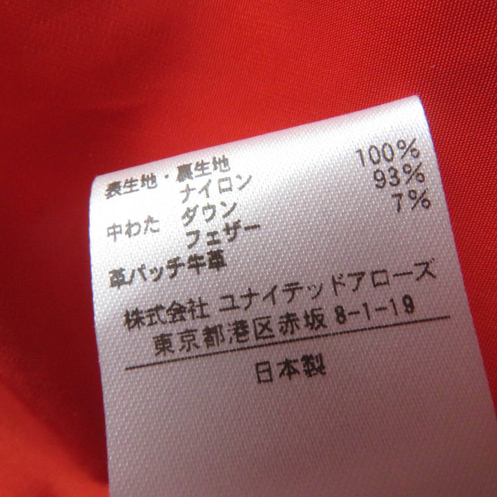 未使用品☆DRAWER ドゥロワー 21AW 6525-299-0788 レザーロゴパッチ付 ダウンコート ピンク F 日本製 正規品 レディース 定価220000円