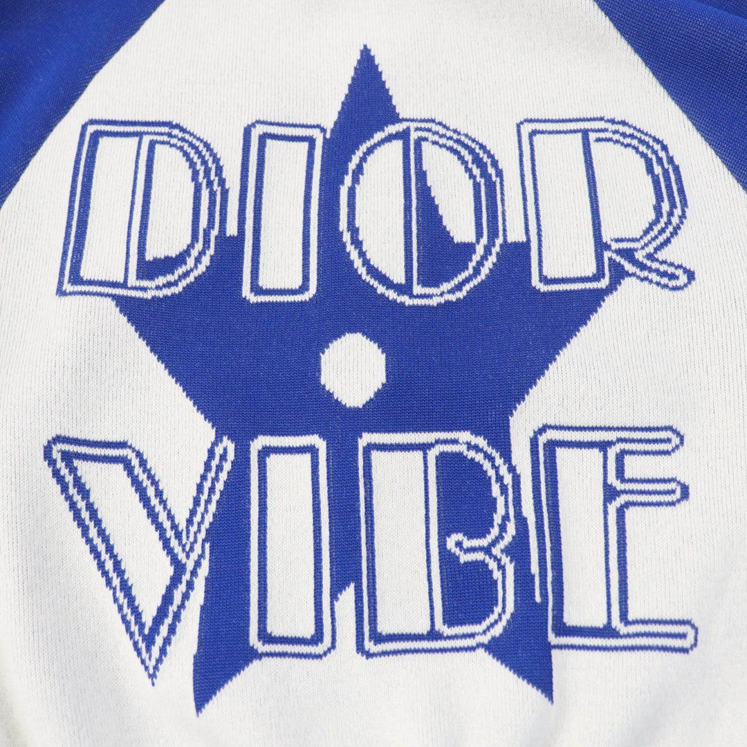 未使用品☆Christian Dior クリスチャンディオール 224V50AM110 VIBE カシミヤ混 クロップド丈 ニットジャケット 38 正規品 定価410000円