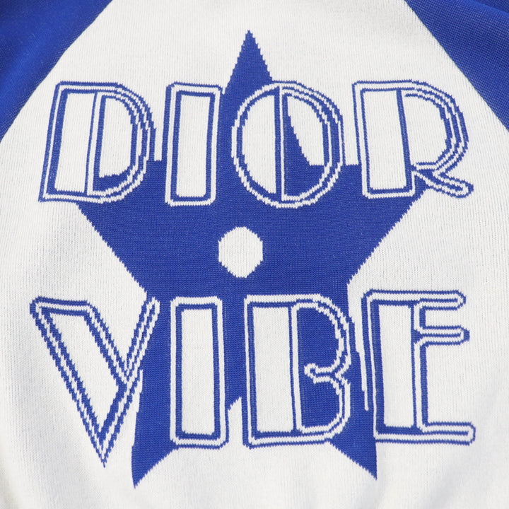 未使用品☆Christian Dior クリスチャンディオール 224V50AM110 VIBE カシミヤ混 クロップド丈 ニットジャケット 38 正規品 定価410000円