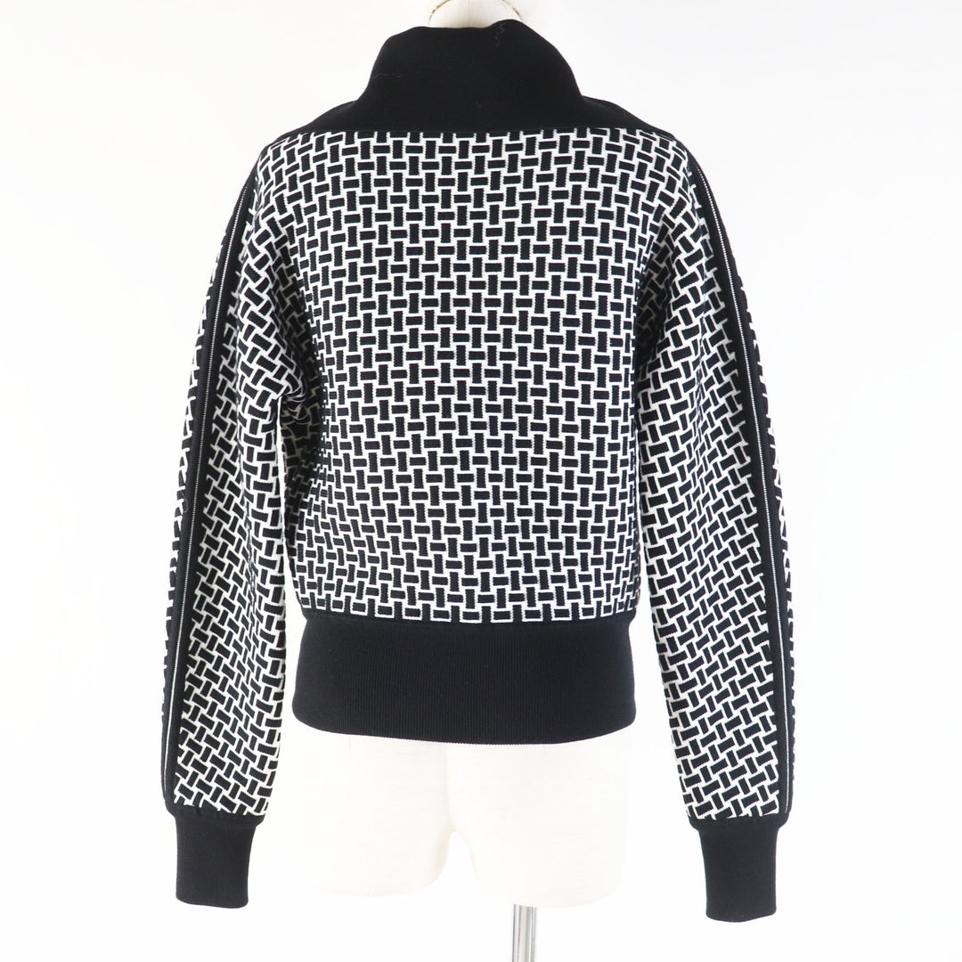 極美品◎HERMES エルメス 22AW 2H2200DD カルトゥッシュ モザイクモチーフ H柄 ニットブルゾン 34 正規品 レディース 定価324500円