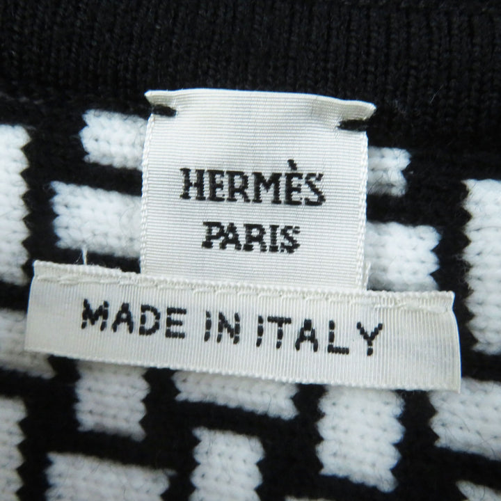 極美品◎HERMES エルメス 22AW 2H2200DD カルトゥッシュ モザイクモチーフ H柄 ニットブルゾン 34 正規品 レディース 定価324500円