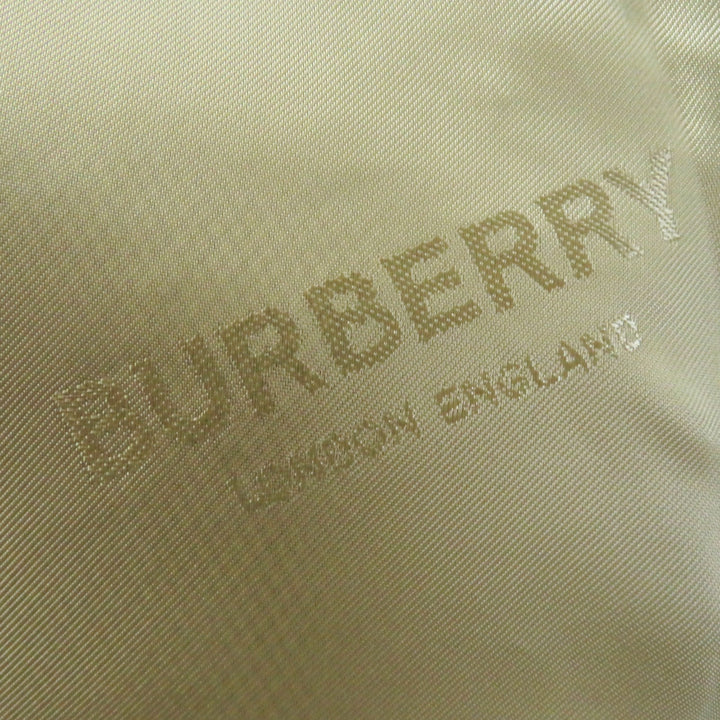 未使用品◎BURBERRY バーバリー ロゴゴールドリベット付き カーフレザーサイドライン メランジコットンキャンバス ボックススカート 36