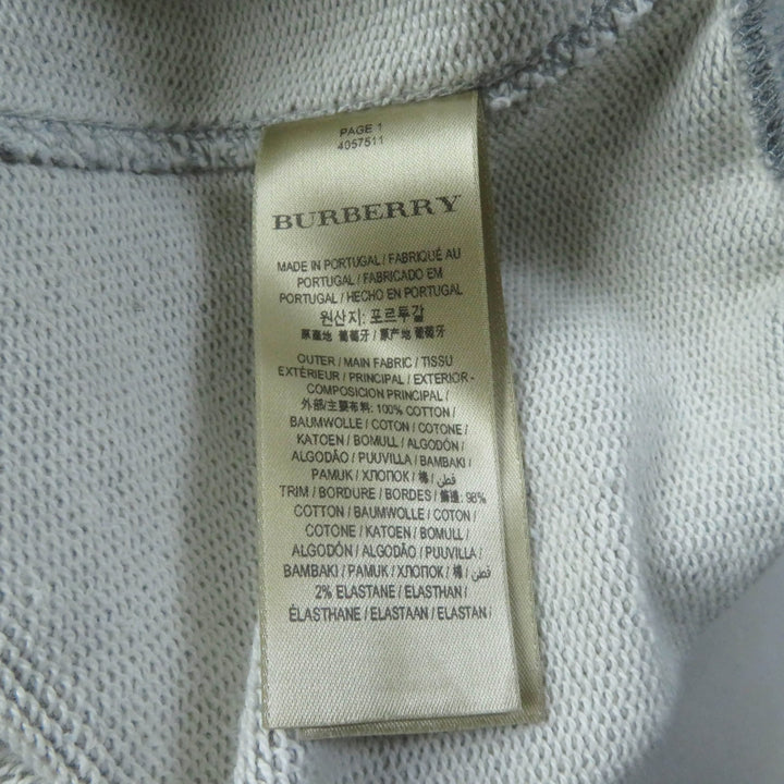 極美品★BURBERRY バーバリー 4057511 コットン100％ ロゴ刺繍入り クルーネック 長袖 チュニック スウェットワンピース グレー M 正規品