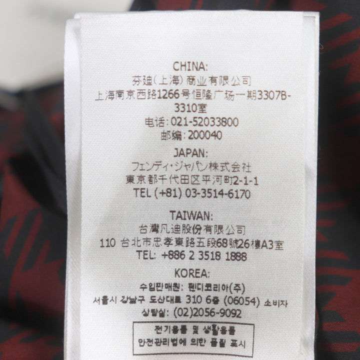 未使用品▼FENDI フェンディ 2022年製 FAA864 千鳥格子 FFロゴ フード付き リバーシブル WZIP コート レッド ブラック 48 正規品 メンズ