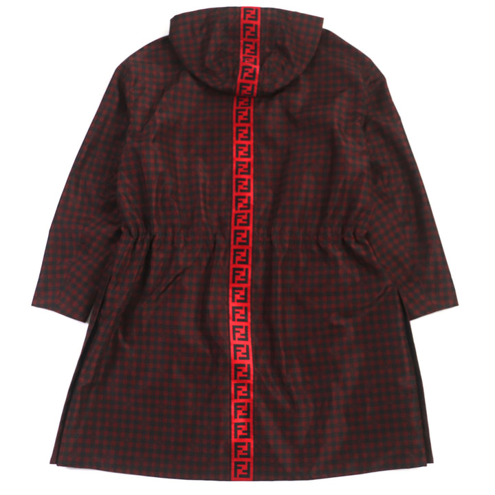 未使用品▼FENDI フェンディ 2022年製 FAA864 千鳥格子 FFロゴ フード付き リバーシブル WZIP コート レッド ブラック 48 正規品 メンズ