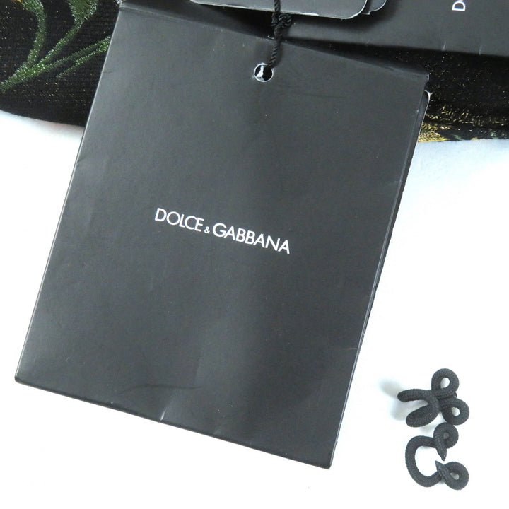 未使用品△DOLCE&amp;GABBANA ドルチェ＆ガッバーナ 黒タグ フラワージャガード ビーズ装飾 ノーカラージャケット 36 正規品 定価389000円