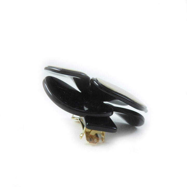 極美品★アレクサンドル ドゥ パリ AA6-12286-02 LISERAI スワロフスキー付 カメリア バレッタ (6 cm) ヘアアクセサリー ベージュ 仏製