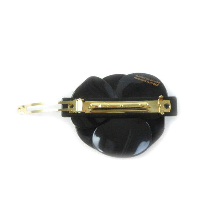 極美品★アレクサンドル ドゥ パリ AA6-12286-02 LISERAI スワロフスキー付 カメリア バレッタ (6 cm) ヘアアクセサリー ベージュ 仏製