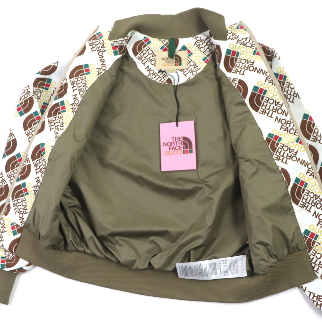 未使用品▼GUCCI グッチ THE NORTH FACE ザ・ノースフェイス 21SS 648866 ロゴ総柄 中綿入 ブルゾン ボンバージャケット M 正規品 メンズ