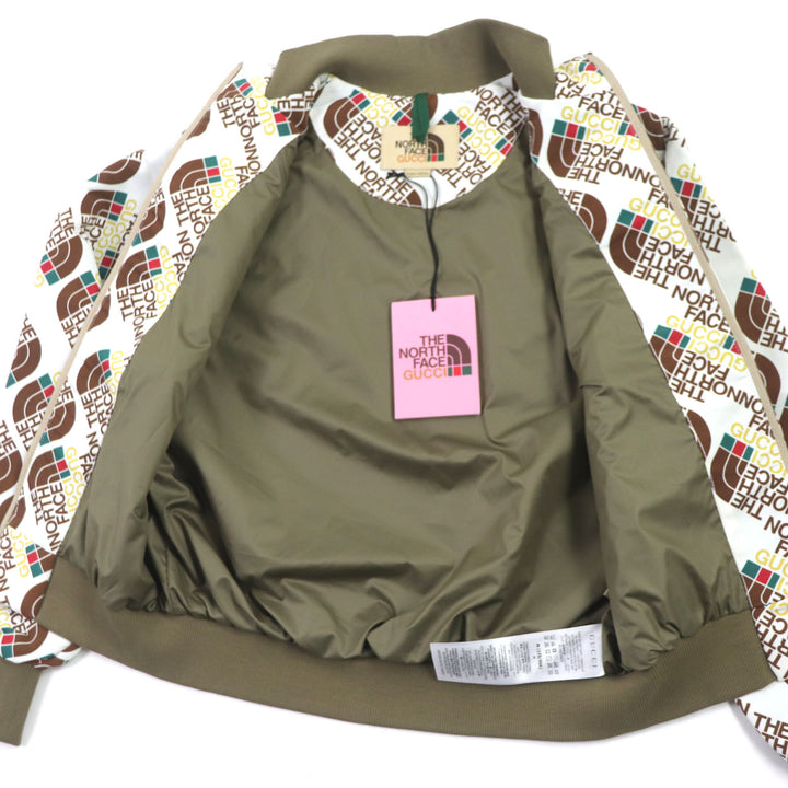 未使用品▼GUCCI グッチ THE NORTH FACE ザ・ノースフェイス 21SS 648866 ロゴ総柄 中綿入 ブルゾン ボンバージャケット M 正規品 メンズ