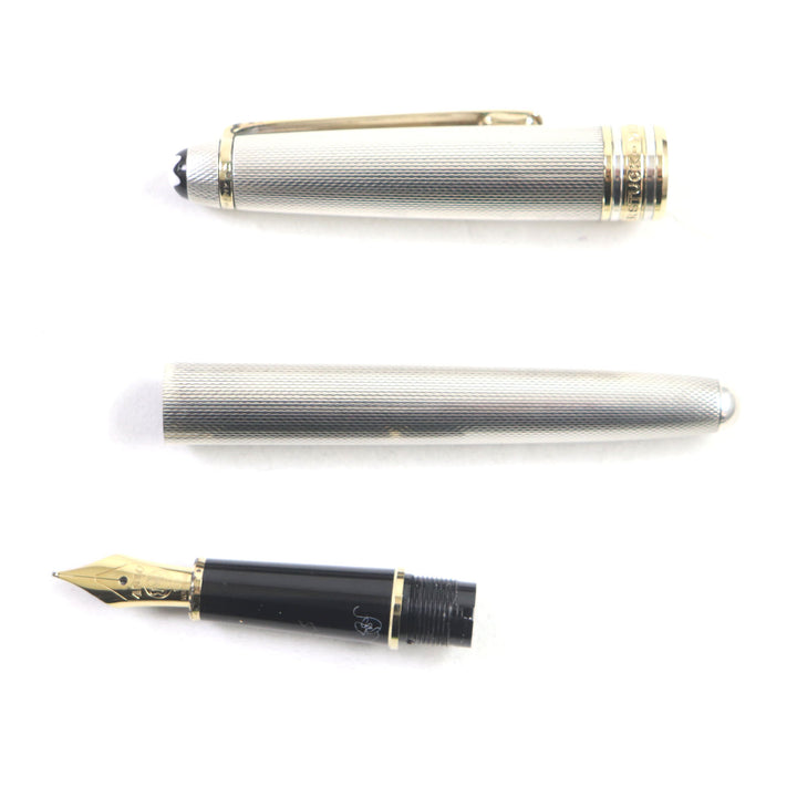 美品▼MONTBLANC モンブラン マイスターシュテュック ソリテール ペン先18K SV925 Mニブ ホワイトスター キャップ式 万年筆 総重量26.26g