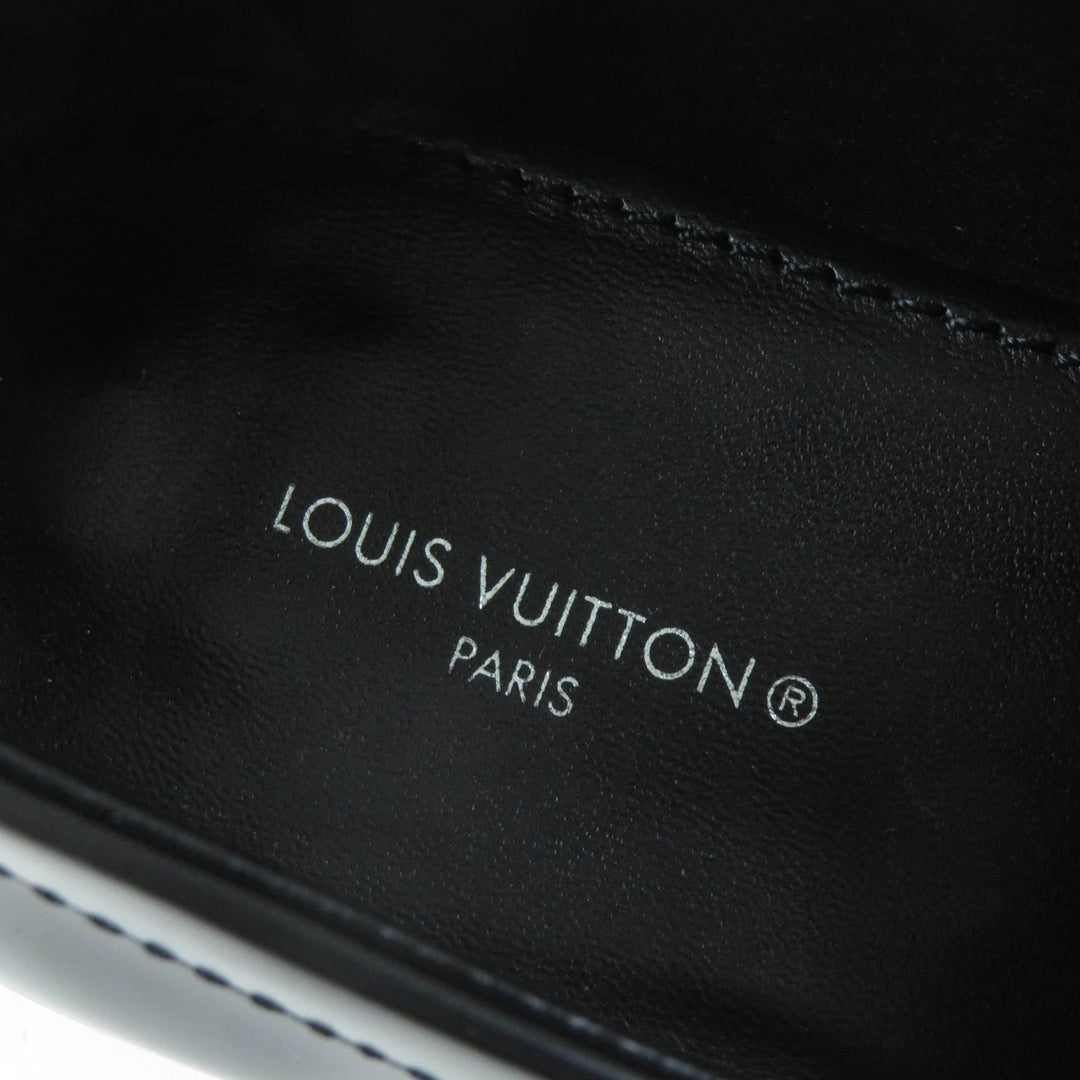 良品★LOUIS VUITTON ルイヴィトン コネリー・ライン 2022年製 ロゴ入り スクエアトゥ レザー コインローファー ブラック 35.5 伊製