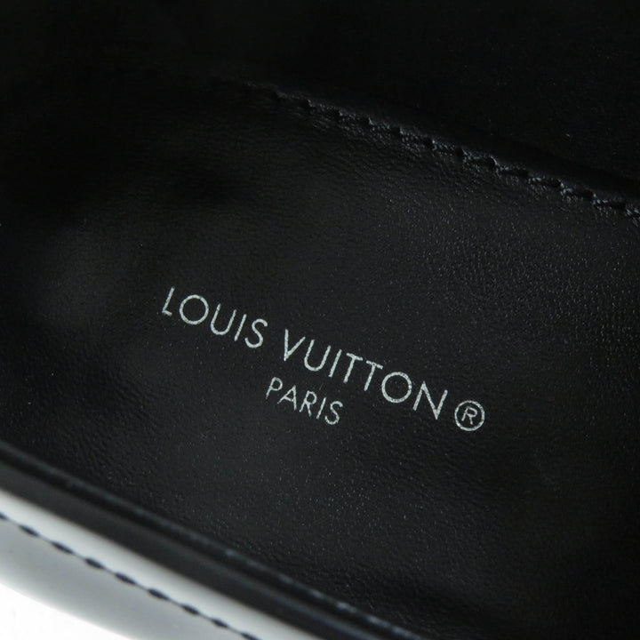 良品★LOUIS VUITTON ルイヴィトン コネリー・ライン 2022年製 ロゴ入り スクエアトゥ レザー コインローファー ブラック 35.5 伊製