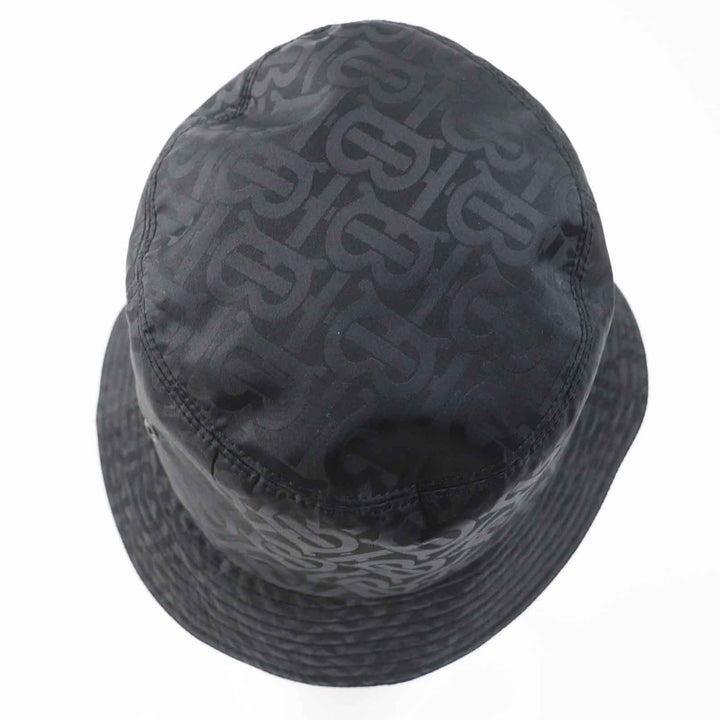極美品◎BURBERRY バーバリー 8072726 TBロゴ 帽子 バケットハット ブラック S イタリア製 正規品 レディース