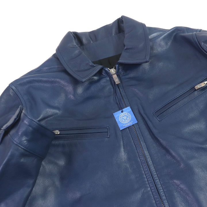 極美品□ポータークラシック PC SINGLE RIDERS JACKET W/LOVE&amp;PIECE SILVER 裏シルク100％ レザー ライダースジャケット L 日本製 正規品