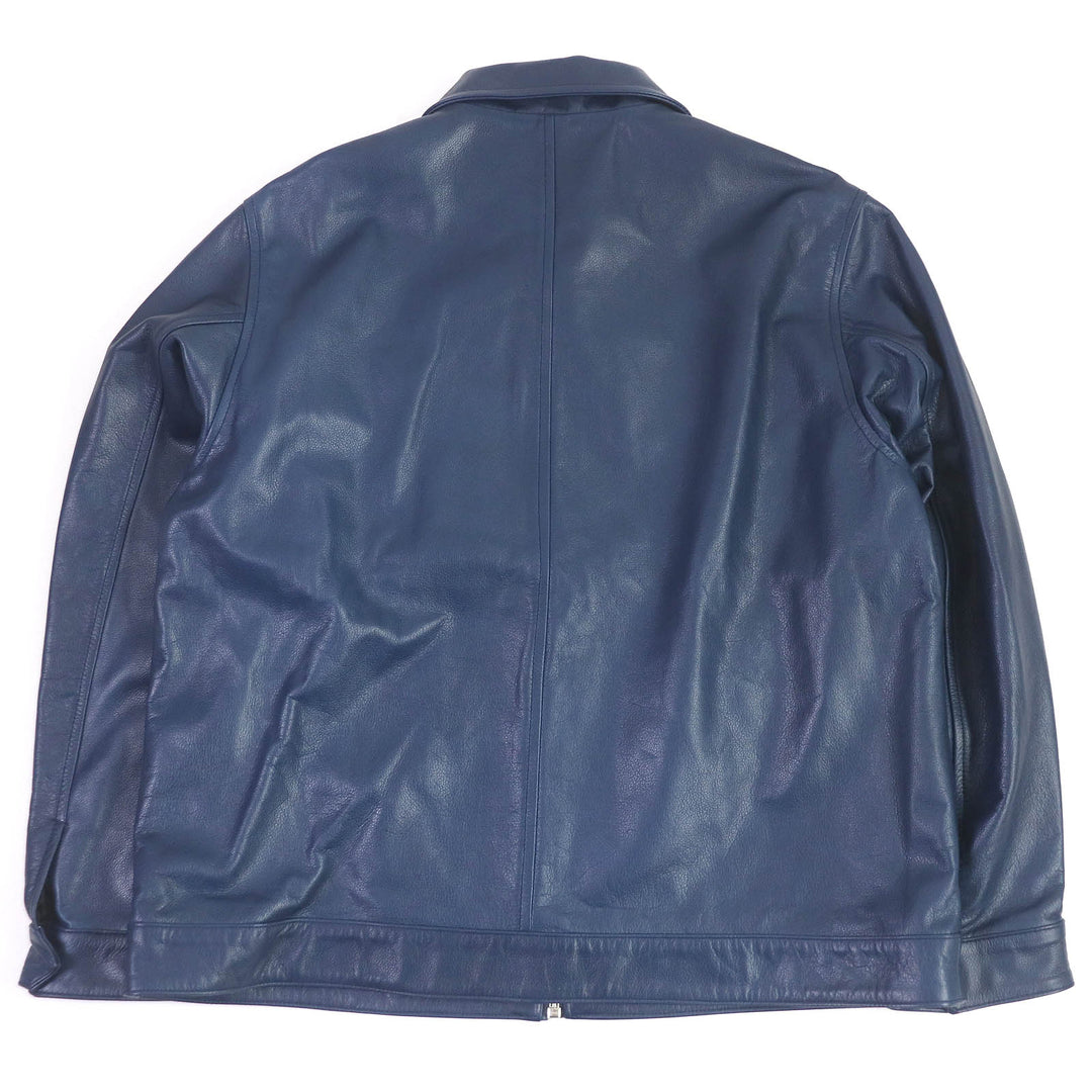 極美品□ポータークラシック PC SINGLE RIDERS JACKET W/LOVE&amp;PIECE SILVER 裏シルク100％ レザー ライダースジャケット L 日本製 正規品