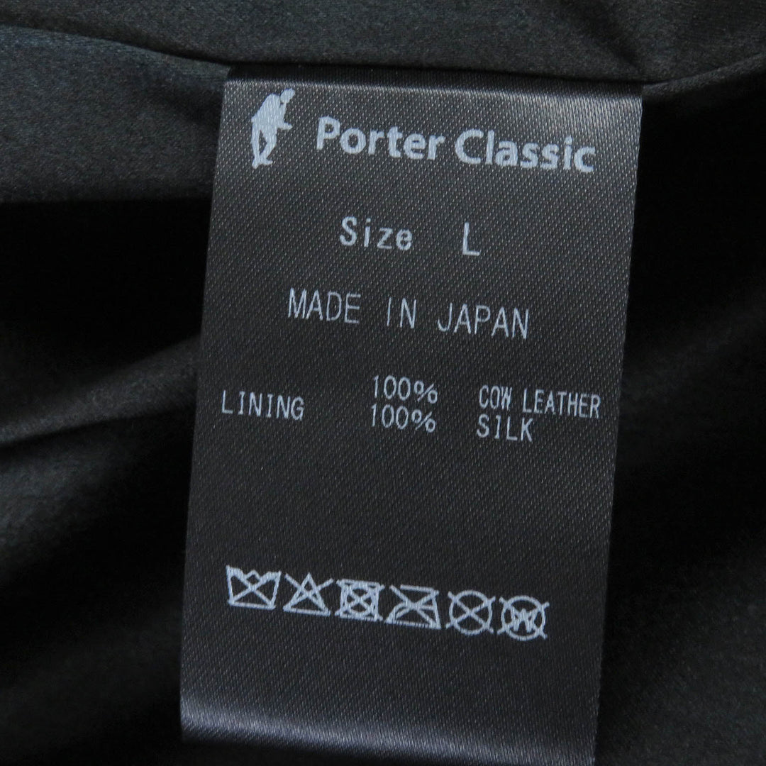 極美品□ポータークラシック PC SINGLE RIDERS JACKET W/LOVE&amp;PIECE SILVER 裏シルク100％ レザー ライダースジャケット L 日本製 正規品