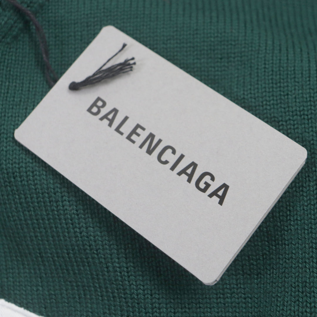 極美品▼BALENCIAGA バレンシアガ 22SS 682005 LIMITED EDITION 9/80 PARISロゴ刺繍 クルーネック ニット ウール100% セーター S 正規品