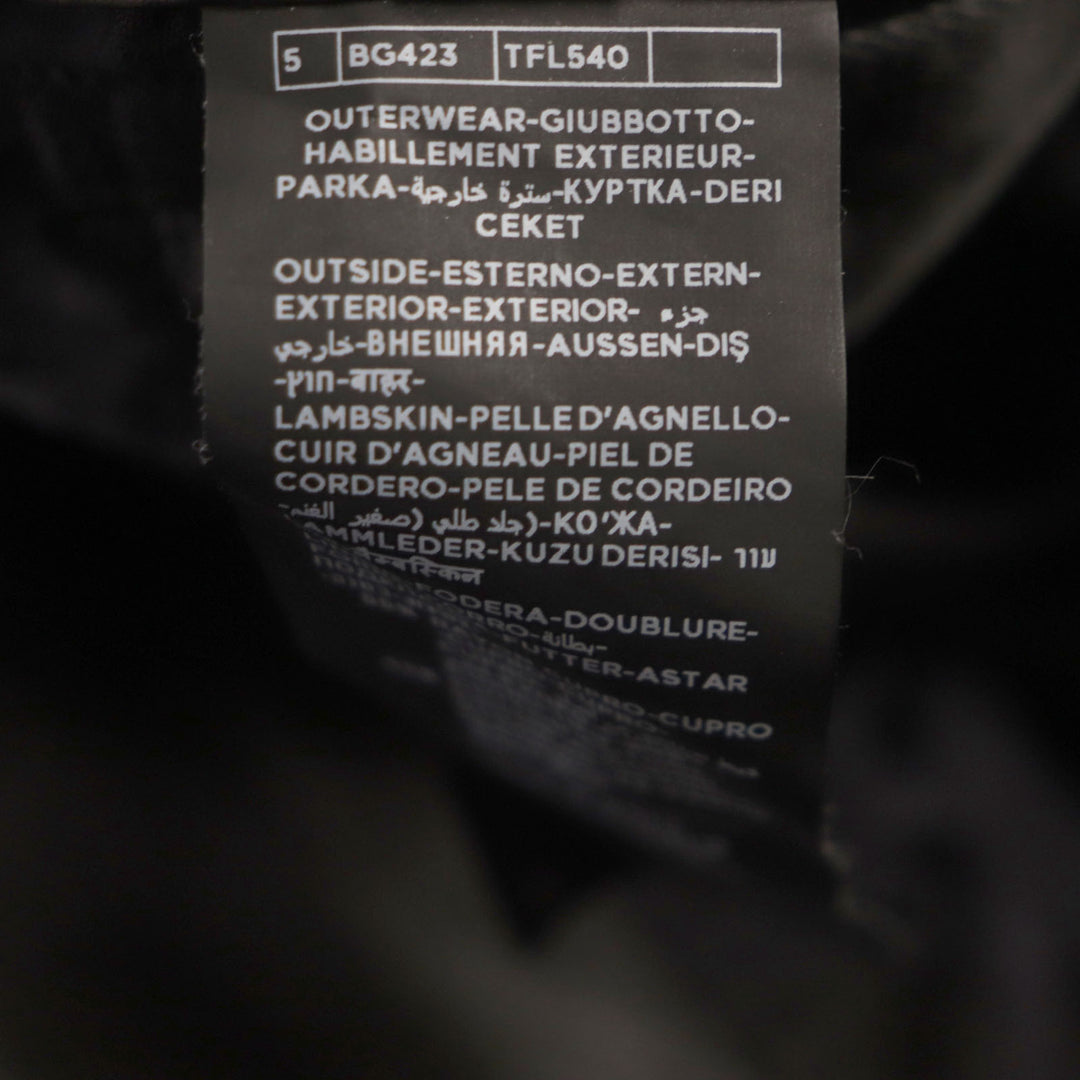 極美品▼TOM FORD トムフォード TFL540 羊革 ラムスキン レザー ZIP ボンバージャケット ブラック 48 ガーメント付き イタリア製 メンズ