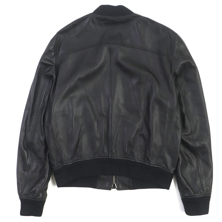 極美品▼TOM FORD トムフォード TFL540 羊革 ラムスキン レザー ZIP ボンバージャケット ブラック 48 ガーメント付き イタリア製 メンズ