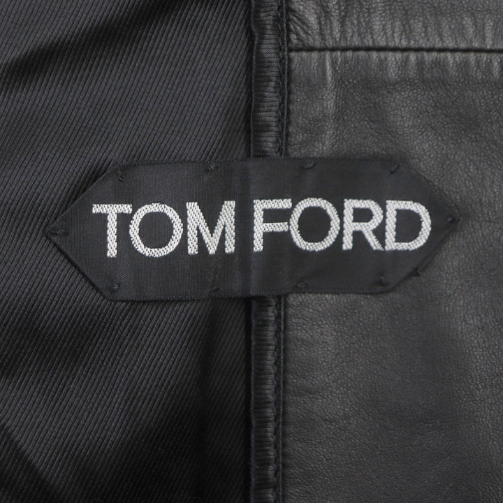極美品▼TOM FORD トムフォード TFL540 羊革 ラムスキン レザー ZIP ボンバージャケット ブラック 48 ガーメント付き イタリア製 メンズ
