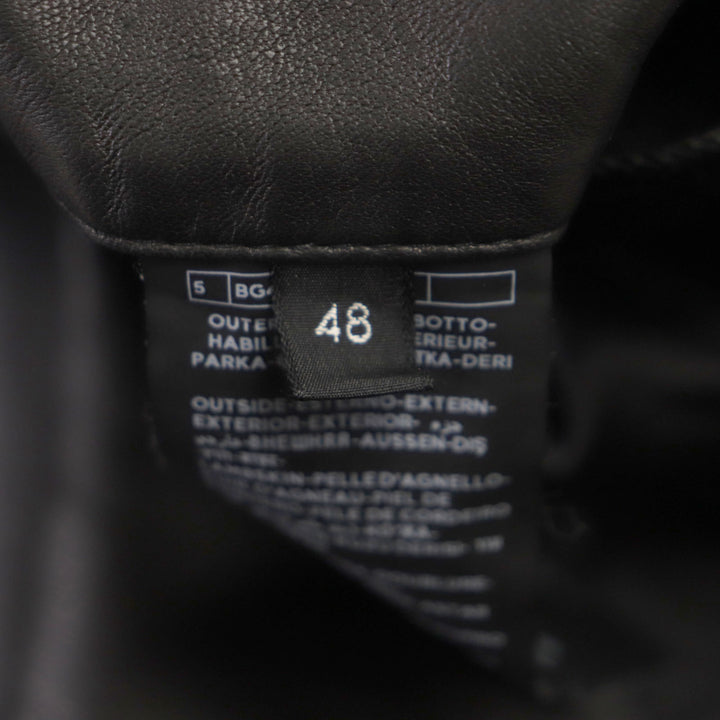 極美品▼TOM FORD トムフォード TFL540 羊革 ラムスキン レザー ZIP ボンバージャケット ブラック 48 ガーメント付き イタリア製 メンズ