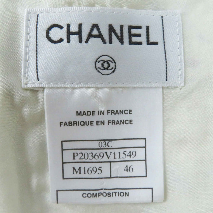 極美品◎CHANEL シャネル ヴィンテージ 03C P20369 希少 ココマークプレート付 ツイード 台形スカート ベージュ マルチ 大きめサイズ 46