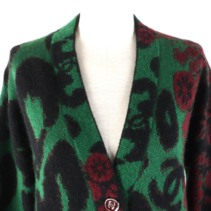 未使用△CHANEL シャネル P75362K10782 P75325K10782 カシミヤ モヘア ココマークボタン セットアップ 36/38 正規品