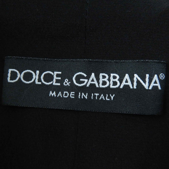極美品◎DOLCE&amp;GABBANA ドルチェ＆ガッバーナ コットン 裏シルク ブロックチェック柄 コート ブラック ホワイト 38 伊製 正規品 レディース