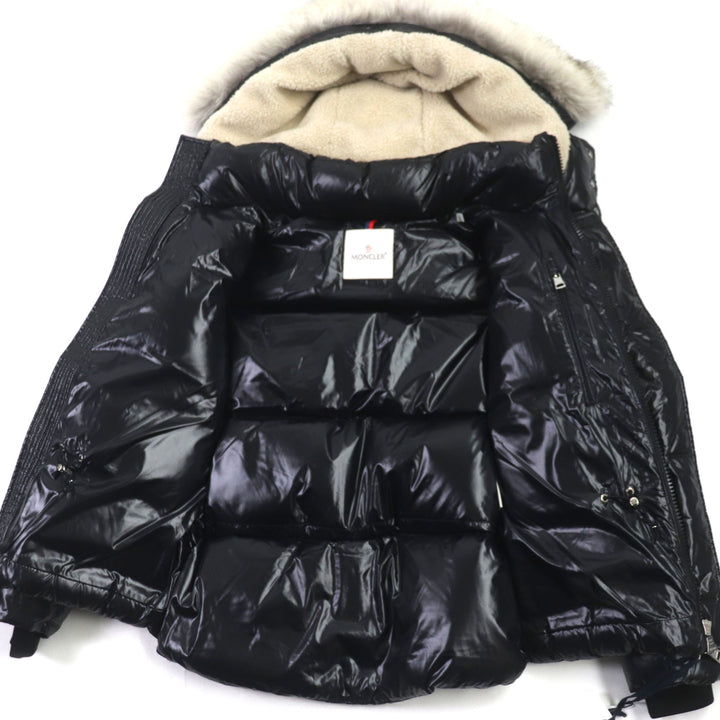 未使用▼MONCLER モンクレール 20-21AW ARMORICANO ファー・裏ボアフード付 ジップアップ ダウンジャケット ブラック 0 正規品 メンズ