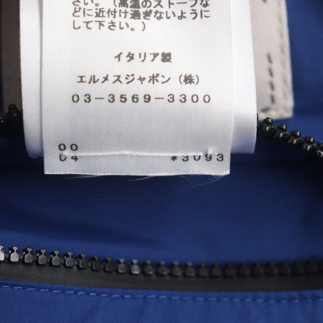 美品▼HERMES エルメス 2023年製 ジップアップ ダウンベスト ジレ ブルー ネイビー S イタリア製 正規品 メンズ