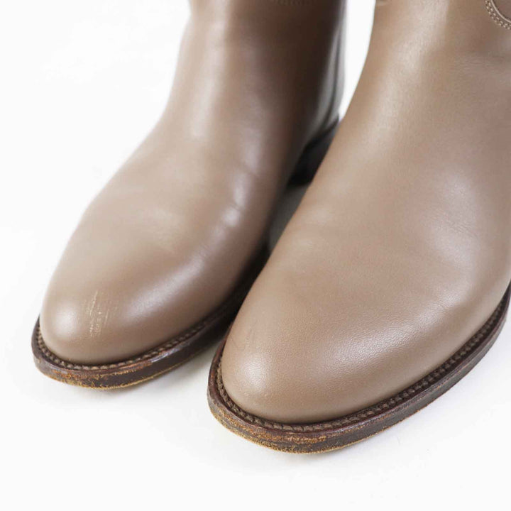 良品◎HERMES エルメス シルバー金具 ケリー金具 レザー ジャンピングブーツ ロングブーツ ベージュ 36 イタリア製 レディース