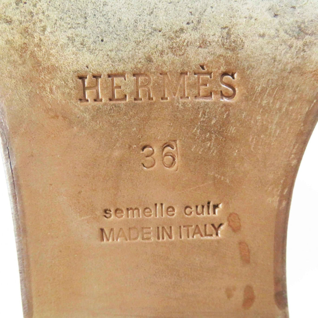 良品◎HERMES エルメス シルバー金具 ケリー金具 レザー ジャンピングブーツ ロングブーツ ベージュ 36 イタリア製 レディース