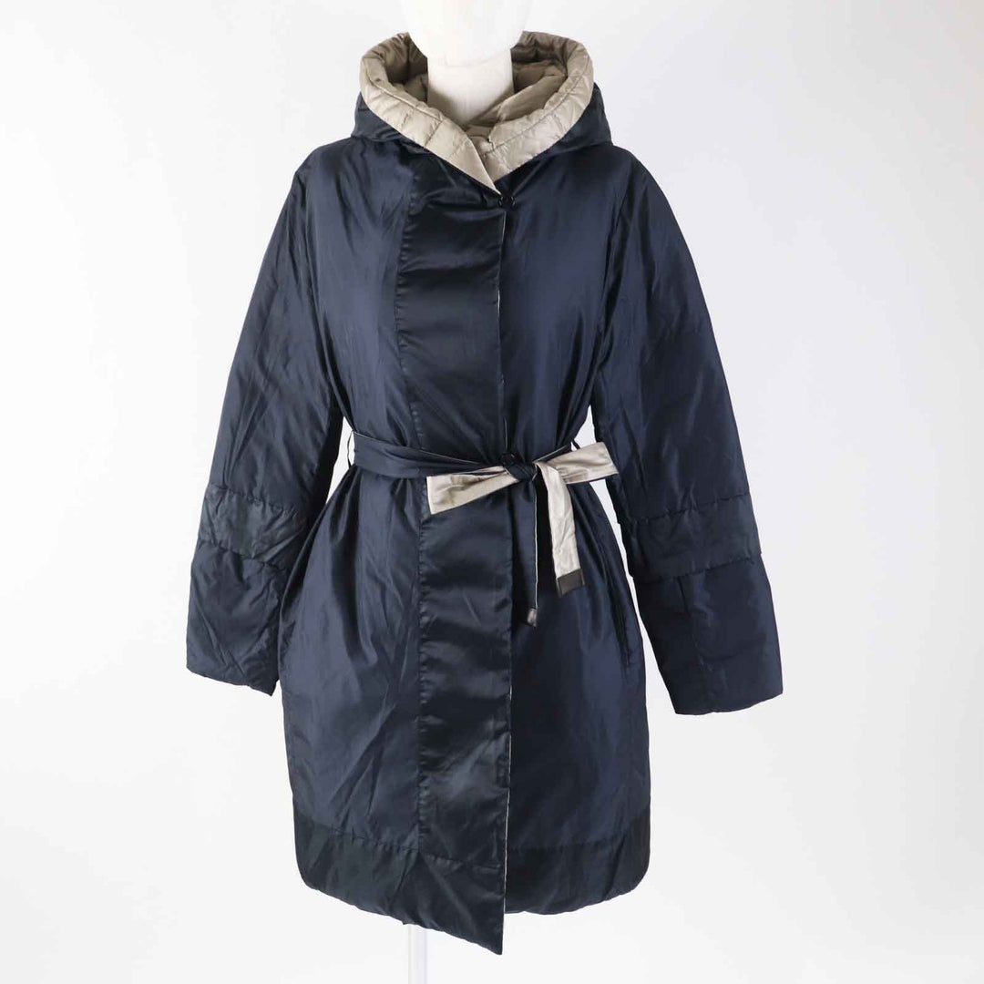 美品◎S MaxMara DESIGN FOR EASY LIVING エス マックスマーラ 袖3WAY リバーシブル フード・ベルト付き ロングダウンコート 40 正規品