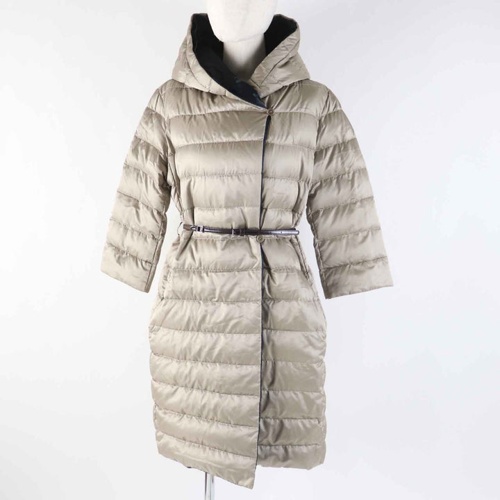 美品◎S MaxMara DESIGN FOR EASY LIVING エス マックスマーラ 袖3WAY リバーシブル フード・ベルト付き ロングダウンコート 40 正規品