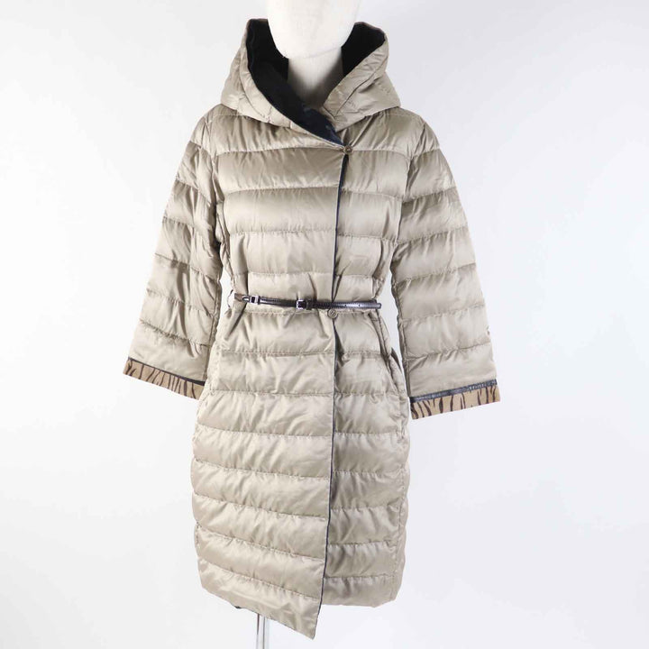 美品◎S MaxMara DESIGN FOR EASY LIVING エス マックスマーラ 袖3WAY リバーシブル フード・ベルト付き ロングダウンコート 40 正規品