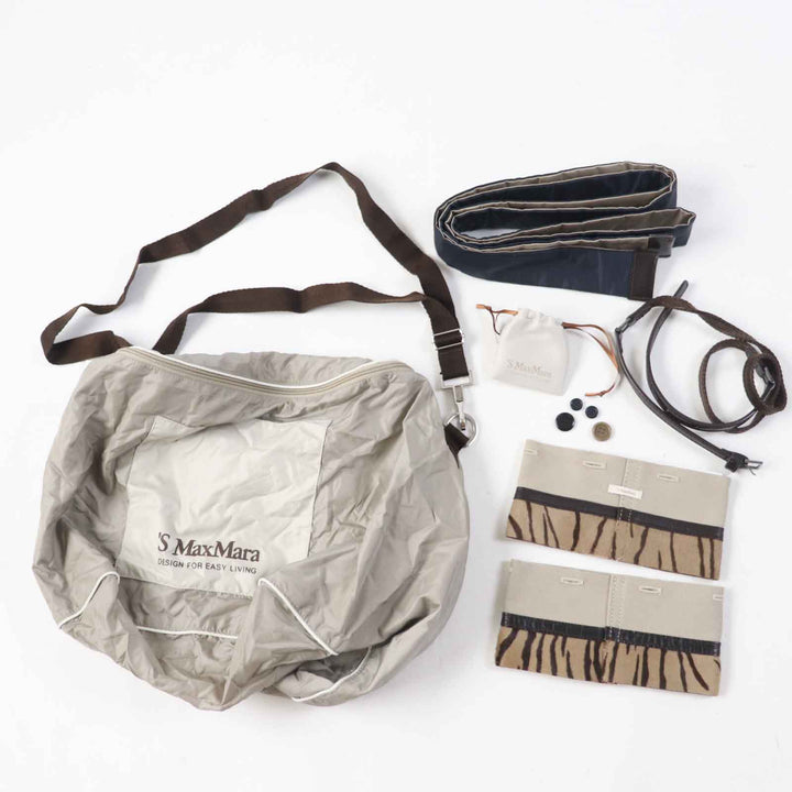 美品◎S MaxMara DESIGN FOR EASY LIVING エス マックスマーラ 袖3WAY リバーシブル フード・ベルト付き ロングダウンコート 40 正規品